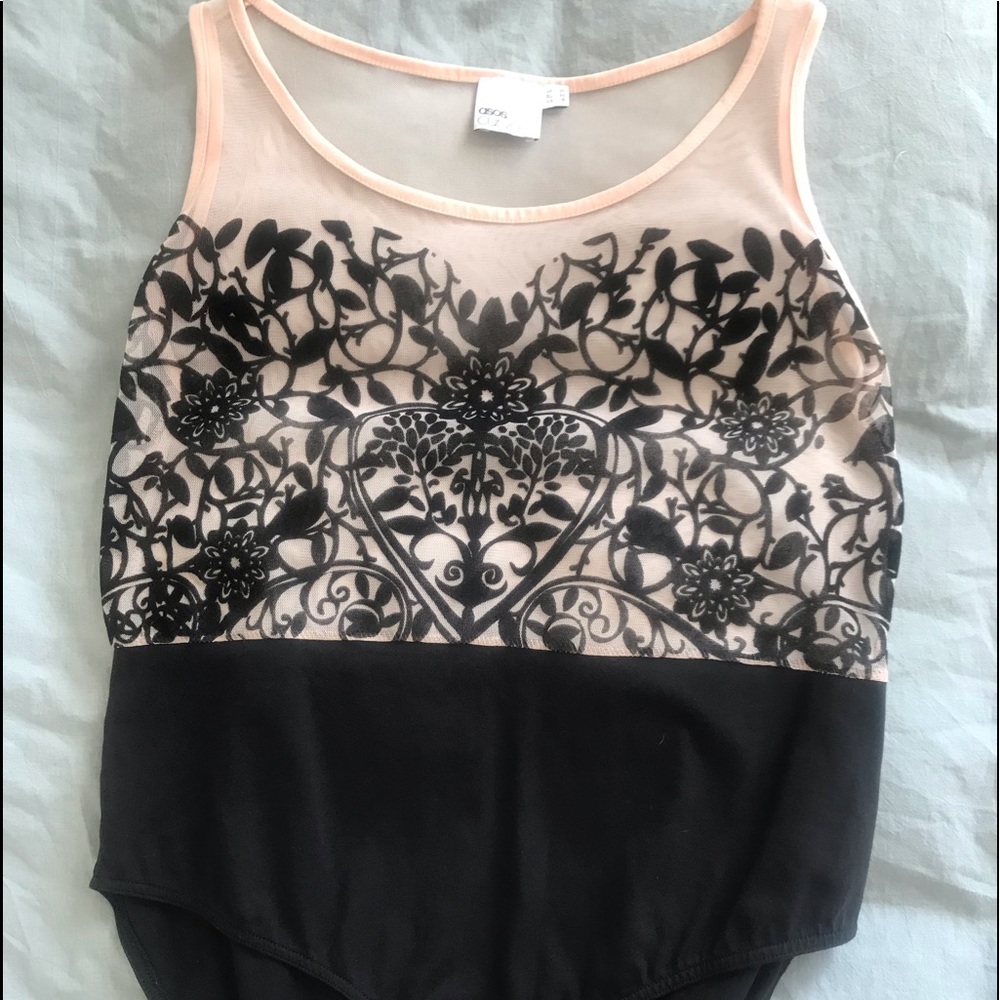 ASOS CURVE Sheer Patterned Bodysuit